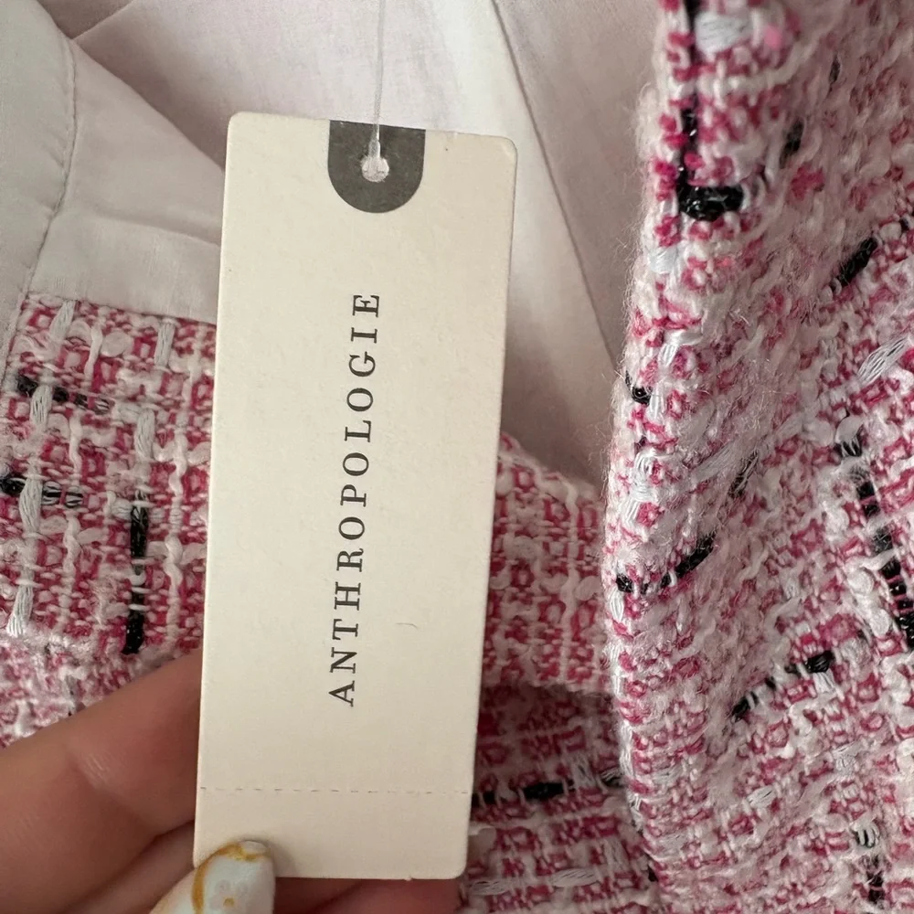 Anthropologie Pink Tweed High-Rise Shorts - Picture 5 of 5